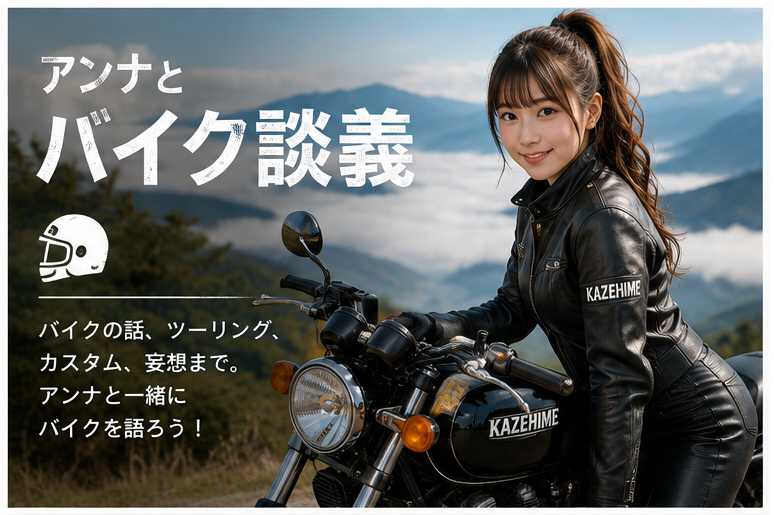 アンナとバイク談義